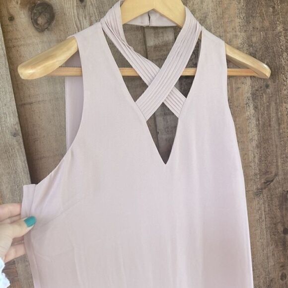 Naked Zebra Cross Neck Chiffon Mini Shift Dress - Picture 9 of 10